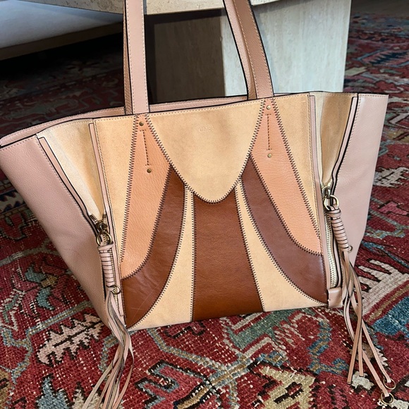 Chic Multicolor Leather Tote Bag - Picture 1 of 4